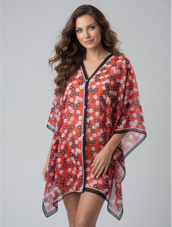 Reversible Pearl Chiffon Top with Floral Print